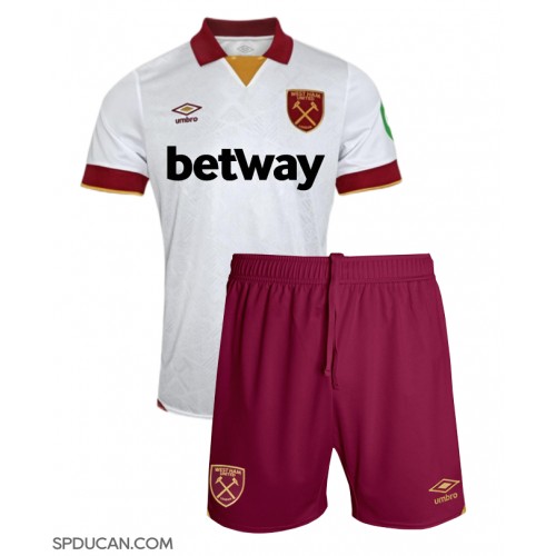 Dječji Nogometni Dres West Ham United Rezervni 2024-25 Kratak Rukav (+ Kratke hlače)